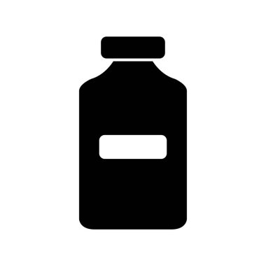 İlaç şişesi düz simge, vektör illüstrasyonu