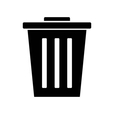 Çöp kutusu simgesi vektörü. İnce çizgi işareti. izole edilmiş sınır sembolü çizimi