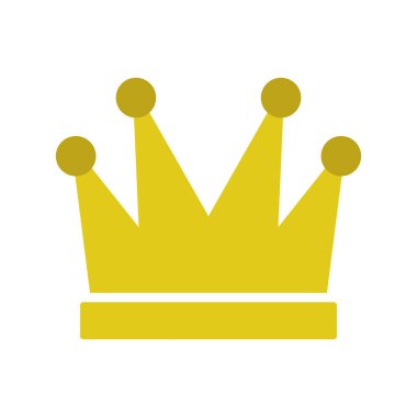 Beyaz arkaplanda izole edilmiş taç, düz biçim simgesi