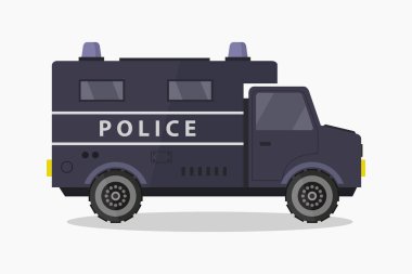 Polis aracı ikonu düz vektör. polis aracı
