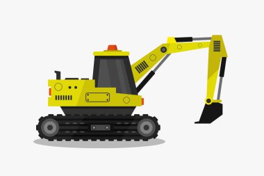 Ekskavatör vektör çizimi. düz çizgi film biçimi