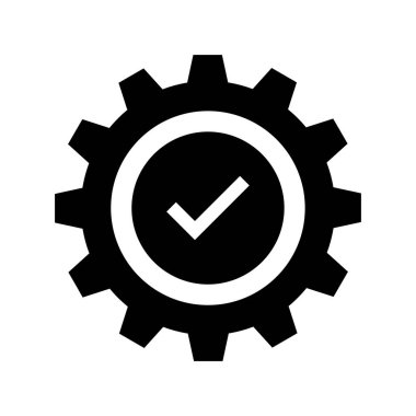 dişli vektör simgesi düz simge