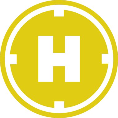 h. harf simgesi, basit vektör tasarımı