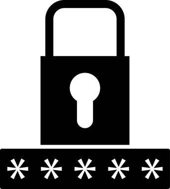 Ana hatlar biçiminde kilit güvenlik simgesine eriş