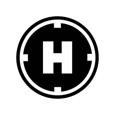 İlk harf h daire logo şablon vektör simgesi
