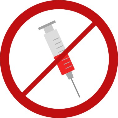 Aşı ikonu yok. Web tasarımı için hiçbir rringe vektör simgesinin düz çizimi