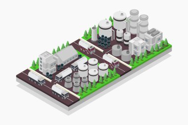 Modern şehrin 3 boyutlu görüntüsü