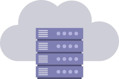 Düz biçimli bulut hesaplama sunucusu simgesi