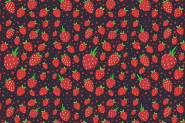 Çilek desenli vektör çizimi
