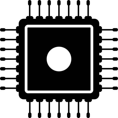 mikroçip vektör simgesi basit bir şekilde gösterilsin