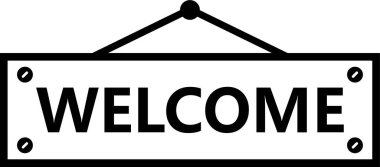 Beyaz arkaplanda karşılama işareti - vektör illüstrasyonu