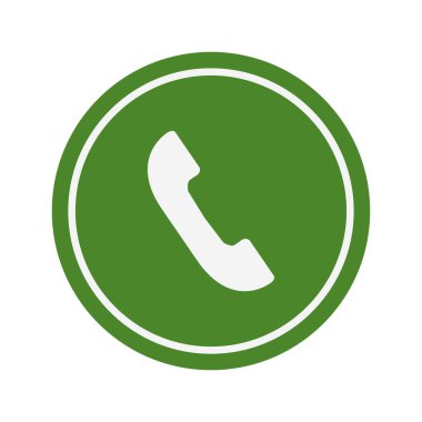 Telefon yuvarlak düz yeşil ve gri renkler düğmesi