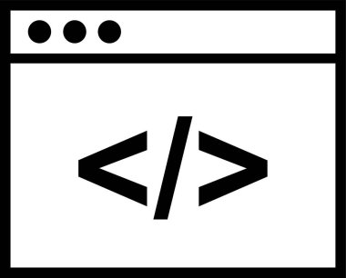 kod kodlama simgesi, vektör illüstrasyonu