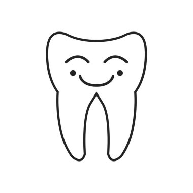 diş vektörü ince çizgi simgesi