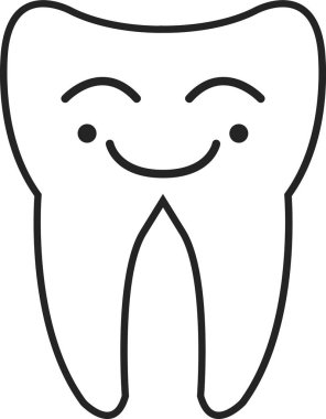 Diş ikonu, ana hatlı vektör çizimi