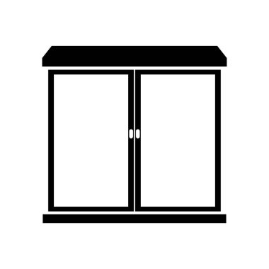 Kapı simgesini aç. Ağ için açık kapı vektör simgesinin basit illüstrasyonu