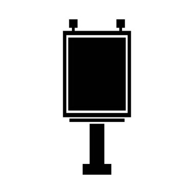 Televizyon ikonu vektörü. siyah vektör sembolü.