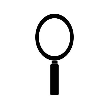 Beyaz arkaplanda izole edilmiş büyüteç simgesinin vektör çizimi