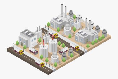 Boruları ve boruları olan bir fabrika