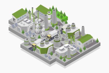 İzometrik şehir manzarası. 3d illüstrasyon.