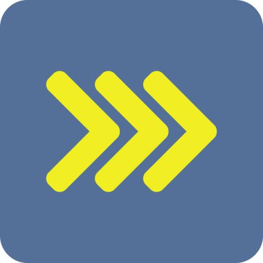 Yön sağ yuvarlak kare vektör simgesi