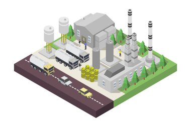 Enerji kavramına sahip izometrik fabrika