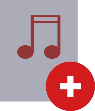 Düz stil müzik simgesi