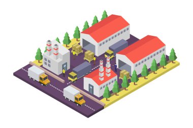 şehir izometrik 3d vektörü