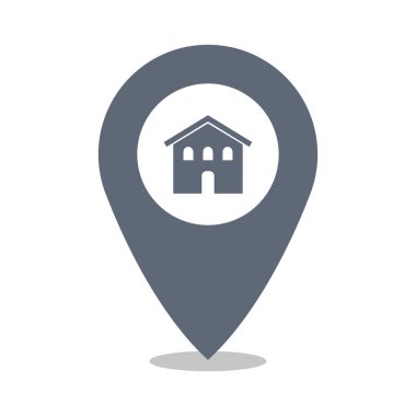 Harita broşlu ev simgesinin vektör illüstrasyonu.