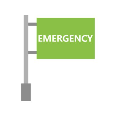 Acil durum işareti simgesi. Web için acil durum işaret vektör simgelerinin düz çizimi