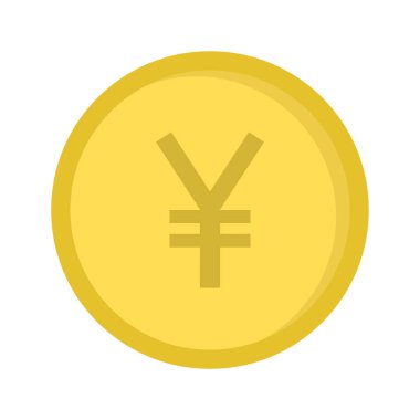 yen para birimi vektör simgesi. Düz çizim beyaz arkaplanda izole edildi. Dolar birimi.