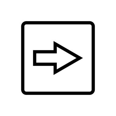 ok vektörü ince çizgi simgesi