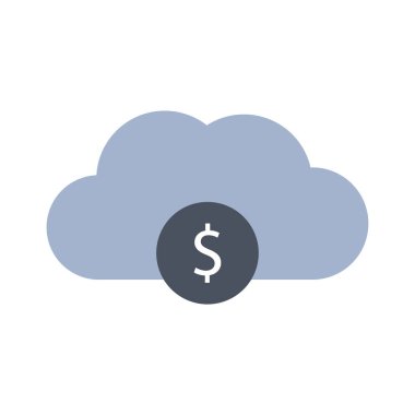 bulut hesaplama vektör renk simgesi