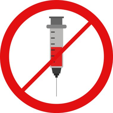 Şırınga ve aşı sembolü, vektör çizimi