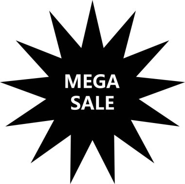 Beyaz arka planda büyük satış simgesi, vektör çizimi