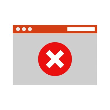 çapraz çizgili bir kırmızı ve beyaz bilgisayar simgesinin vektör resmi