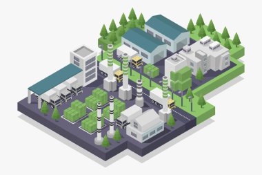 İzometrik şehir ve binalar