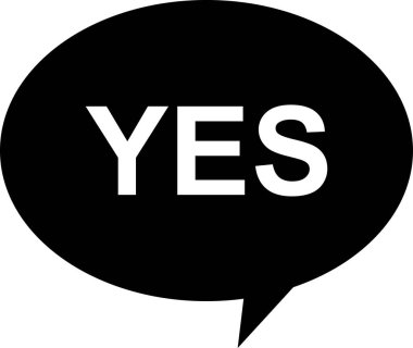 evet kelime metni ile konuşma balonu