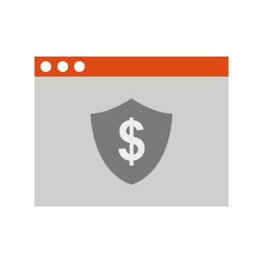 Para vektör illüstrasyon tasarımı ile güvenlik kalkanı