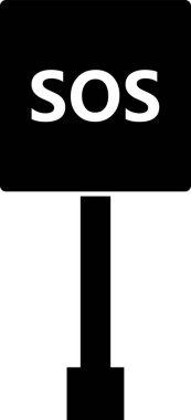 sos web simgesi, basit vektör illüstrasyonu