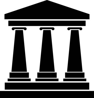 Banka binası ikonu. Web için banka oluşturma vektör simgelerinin basit illüstrasyonu