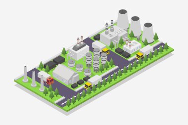 izometrik vektör endüstriyel fabrikası