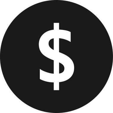 Dolar düz vektör simgesi