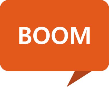 Bum konuşma balonu. Turuncu ışık yandı. boom
