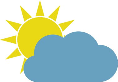 Bulut simgesi, beyaz arkaplanda basit vektör çizimi