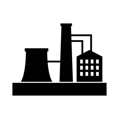 Fabrika binası simgesi, vektör illüstrasyonu