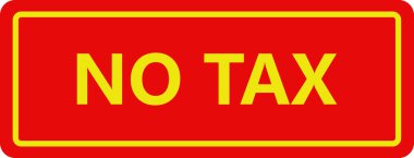 Vergi damgası yok. kırmızı kare düğmesi içinde metin