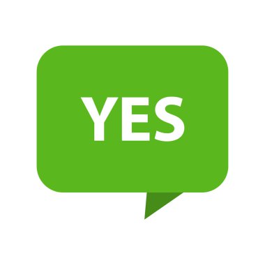 konuşma balonu evet işaret vektör çizimi