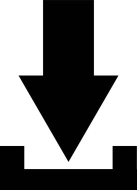 Oku vektör simgesine indir. biçim düz simge sembolü, siyah renk, beyaz arkaplan.