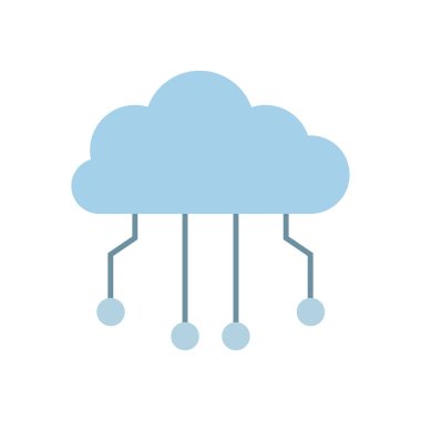 Bulut teknolojisi ikonu. düz dizayn.